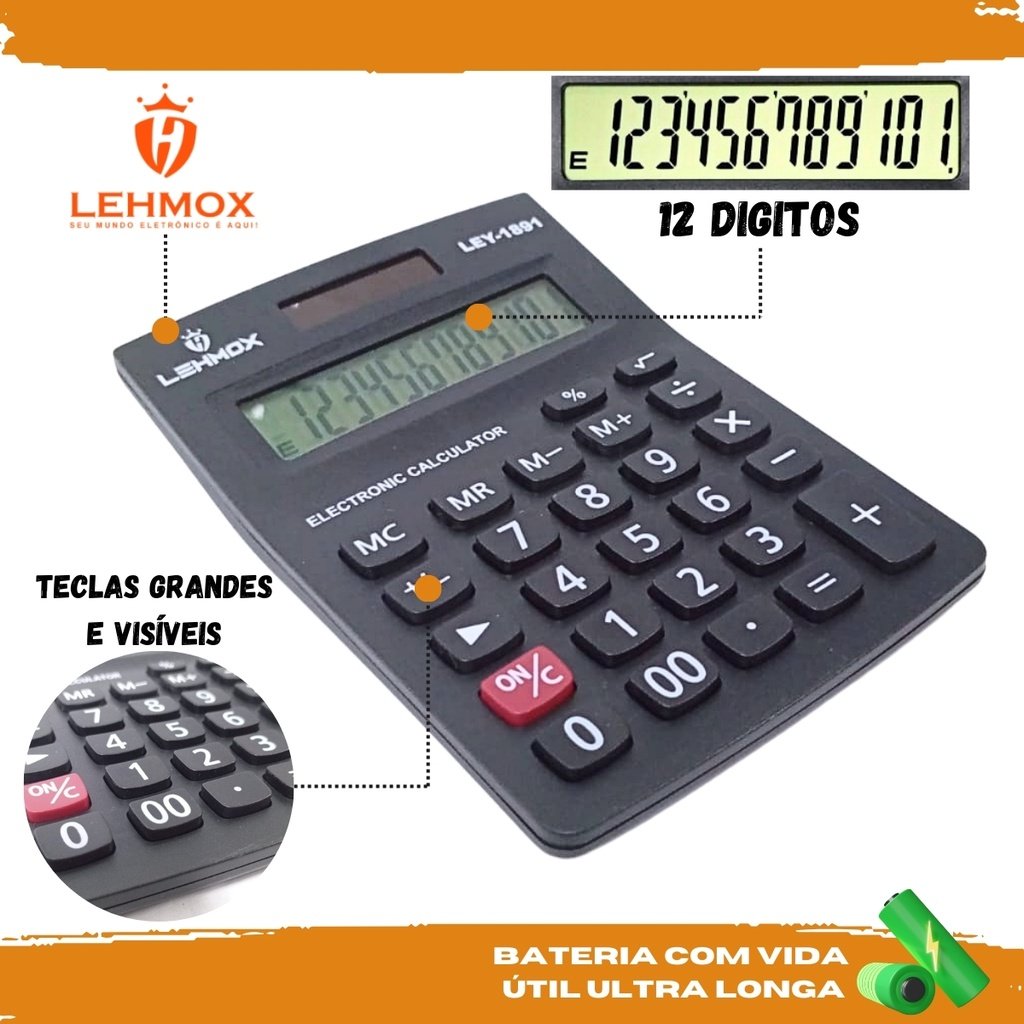 Calculadora 12 Digitos  Multifunção Memoria independente - imagem 4