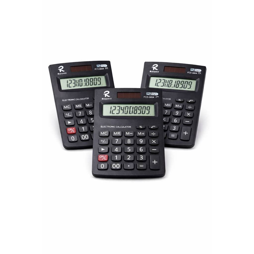 Kit e Conjunto 3 Calculadoras 12 Dígitos Solar Profissional