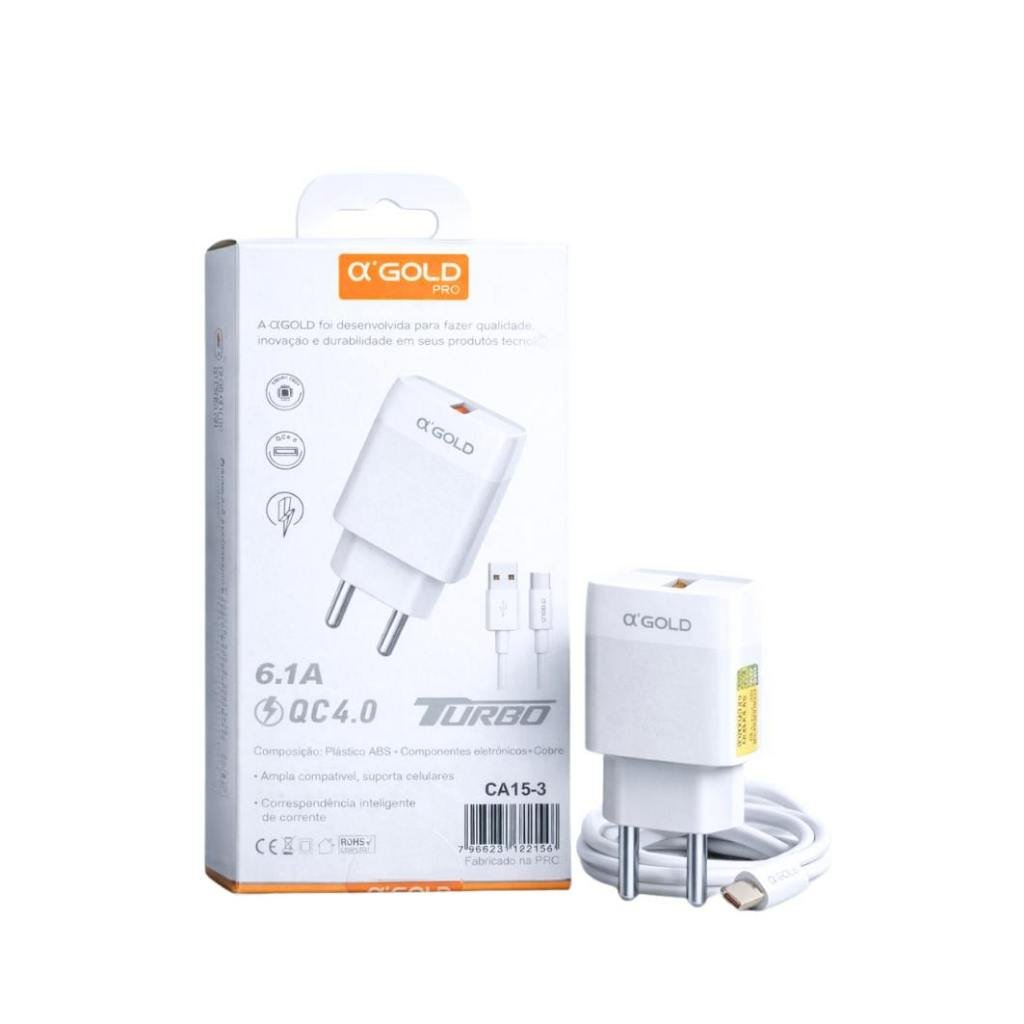 Carregador Turbo 30W 6.1A QC 4.0 Rápido + Cabo Tipo C Anatel - imagem 6